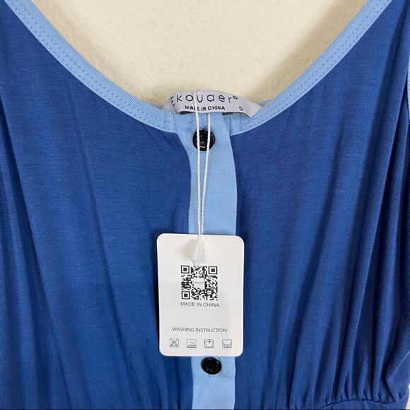 NWT Ekouaer | Blue Nightgown Sz Small - Picture 3 of 4